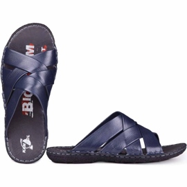 Kampol Zapatilla piel hombre 214/63 azul marino 4
