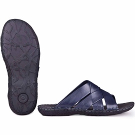 Kampol Zapatilla piel hombre 214/63 azul marino 5