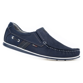 Kampol Mocasines de hombre calados para el verano 53/53 / P azul marino 2