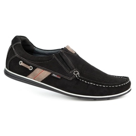 Kampol Mocasines de hombre calados para el verano 53/3 / P negro 2