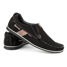 Kampol Mocasines de hombre calados para el verano 53/3 / P negro 5