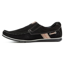 Kampol Mocasines de hombre calados para el verano 53/3 / P negro 1