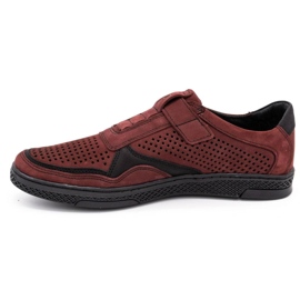 Polbut Zapato casual hombre piel 2102L burdeos rojo 1