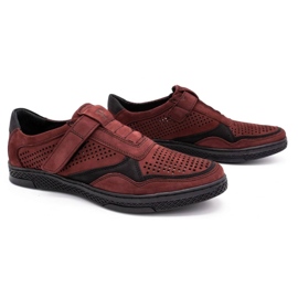 Polbut Zapato casual hombre piel 2102L burdeos rojo 2