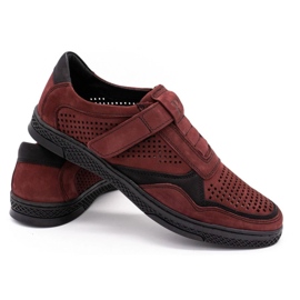 Polbut Zapato casual hombre piel 2102L burdeos rojo 4