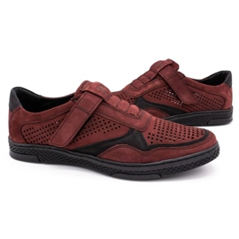 Polbut Zapato casual hombre piel 2102L burdeos rojo 5