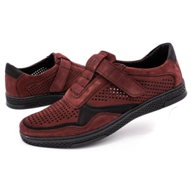 Polbut Zapato casual hombre piel 2102L burdeos rojo 6