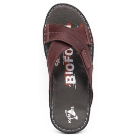 Kampol Babuchas hombre piel 200/34/P burdeos rojo 7