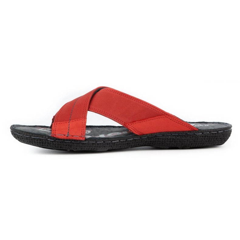 Kampol Zapatilla piel hombre 200 rojo 1