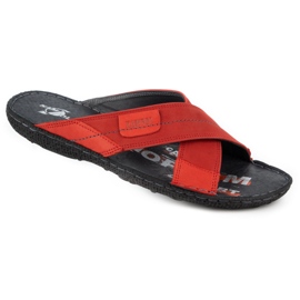 Kampol Zapatilla piel hombre 200 rojo 2