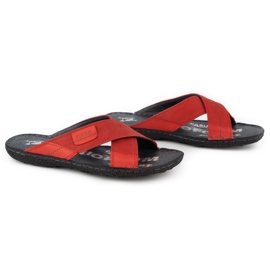 Kampol Zapatilla piel hombre 200 rojo 3