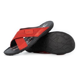 Kampol Zapatilla piel hombre 200 rojo 4