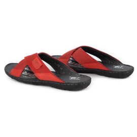 Kampol Zapatilla piel hombre 200 rojo 5