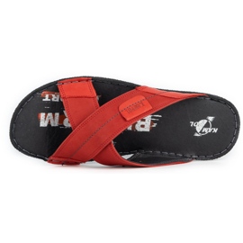 Kampol Zapatilla piel hombre 200 rojo 6