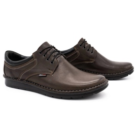 Kampol Zapatos casuales de hombre 11 / CZEK marrón oscuro 2
