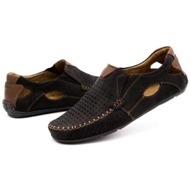 Mario Pala Zapatos de verano mocasín 901 de hombre negro 3