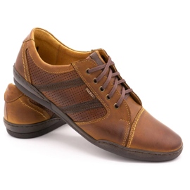 Polbut Zapatos casual hombre R3 Perforation Camel marrón 4
