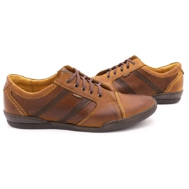 Polbut Zapatos casual hombre R3 Perforation Camel marrón 5