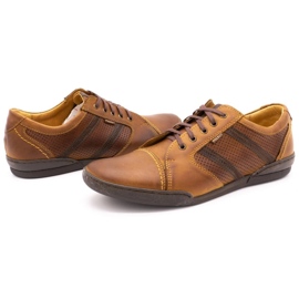 Polbut Zapatos casual hombre R3 Perforation Camel marrón 6
