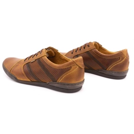 Polbut Zapatos casual hombre R3 Perforation Camel marrón 7