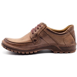 KOMODO Zapatos de cuero para hombre 853 marrón 1