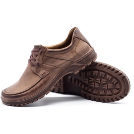 KOMODO Zapatos de cuero para hombre 853 marrón 3