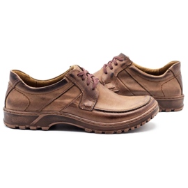KOMODO Zapatos de cuero para hombre 853 marrón 5