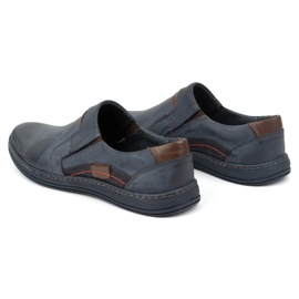 Olivier Mocasines hombre piel 520 azul marino 5