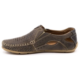 Olivier Zapatos de hombre mocasines 901 verano marrón 1