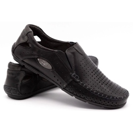 Olivier Zapatos de hombre mocasines 901 verano negro grano 4