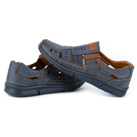 KENT Zapatos de hombre calados 601 para verano azul marino 6