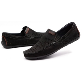 Olivier Zapatos de hombre mocasín 906 para verano negro 6