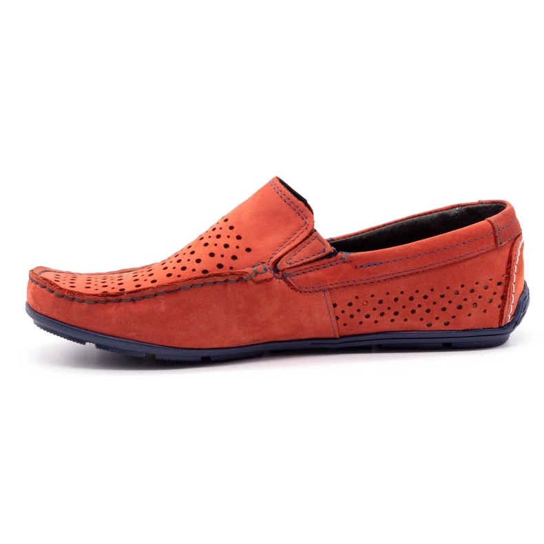 Olivier Zapatos de hombre mocasín 906 para verano rojo 1