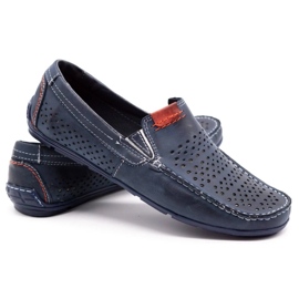 Olivier Zapatos de hombre mocasín 906 para el verano azul marino 4