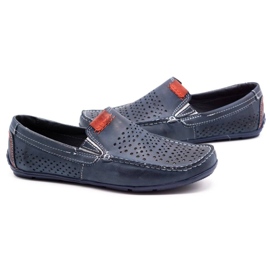 Olivier Zapatos de hombre mocasín 906 para el verano azul marino 5