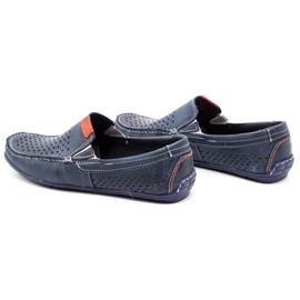 Olivier Zapatos de hombre mocasín 906 para el verano azul marino 7