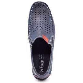 Olivier Zapatos de hombre mocasín 906 para el verano azul marino 8