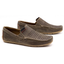 Olivier Zapatos de hombre mocasín 906 para verano marrón 2