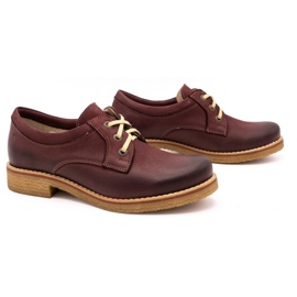 ButBal Zapatos mujer piel 656B burdeos rojo 2