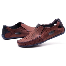 Olivier Zapatos de hombre mocasines 901 verano burdeos rojo 6