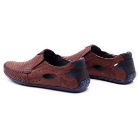 Olivier Zapatos de hombre mocasines 901 verano burdeos rojo 7