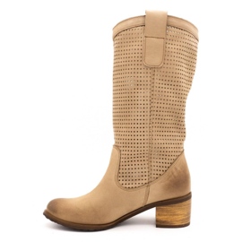 Olivier Botas de mujer caladas D44 beige 1 Olivier Botas de mujer caladas D44 beige 1