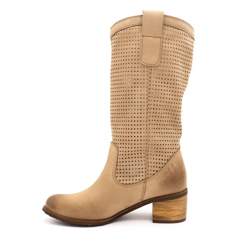 Olivier Botas de mujer caladas D44 beige 1 Olivier Botas de mujer caladas D44 beige 1