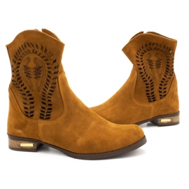 Olivier Botas rojas Cassie caladas para mujer marrón 3