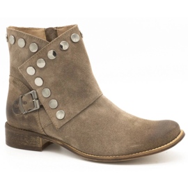 Exousite Bota mujer piel tachuelas 1198 gris 2