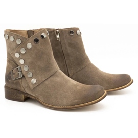 Exousite Bota mujer piel tachuelas 1198 gris 3