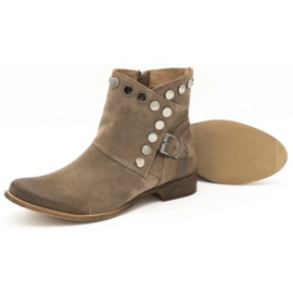 Exousite Bota mujer piel tachuelas 1198 gris 4