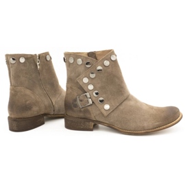 Exousite Bota mujer piel tachuelas 1198 gris 5