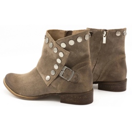 Exousite Bota mujer piel tachuelas 1198 gris 7