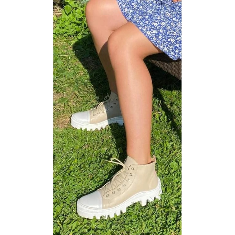 Polbut Botas mujer piel D1 beige 2